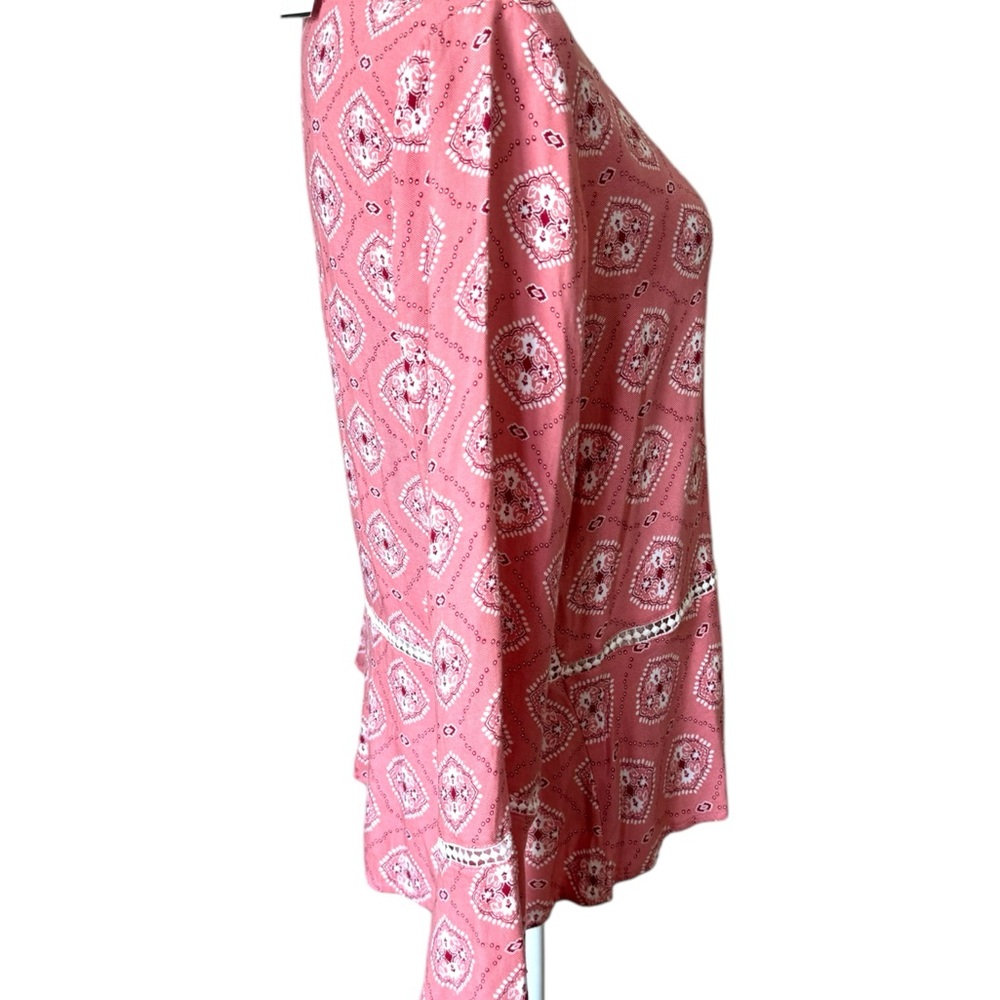 NWT RETAIL: $48 KIM ROGERS PRETTY PRINT TOP SIZE: SMALL BIN#2 - Picture 3 of 8